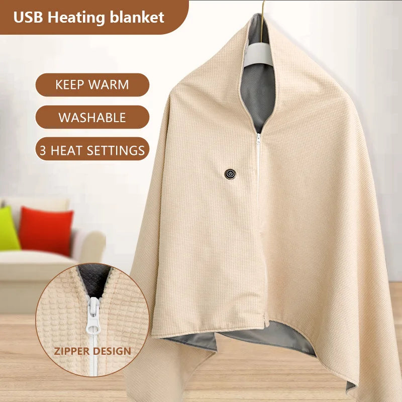 Sandsberg USB Heizdecke | Kabellose Reise-Wärmedecke mit 8 Zonen, 3 Stufen und Fleece