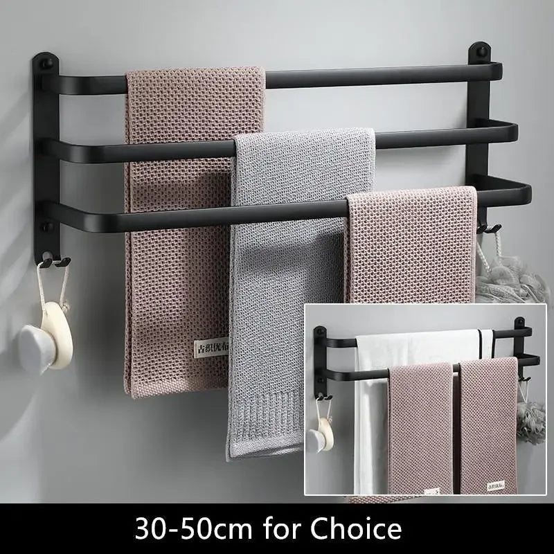Fester Handtuchhalter - Schwarzes Aluminium | Schraubmontage Karnz