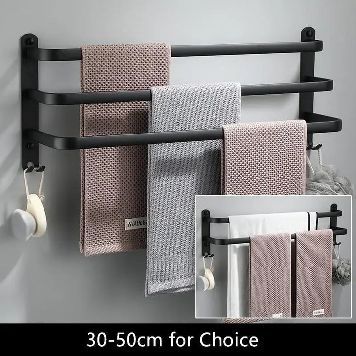 Fester Handtuchhalter - Schwarzes Aluminium | Schraubmontage Karnz