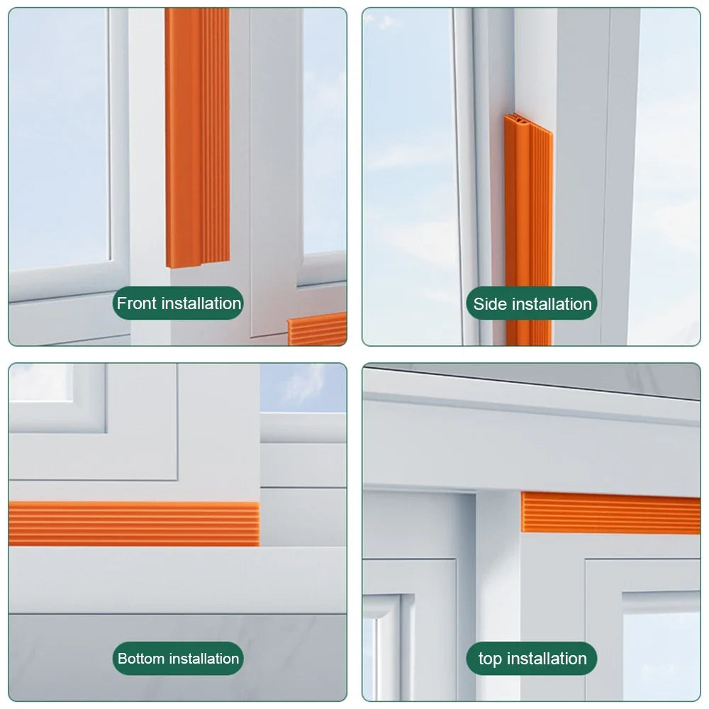 ThermoBlock Türdichtung | PVC-Zugluftstopper | Schallschutz | 2 m zuschneidbar