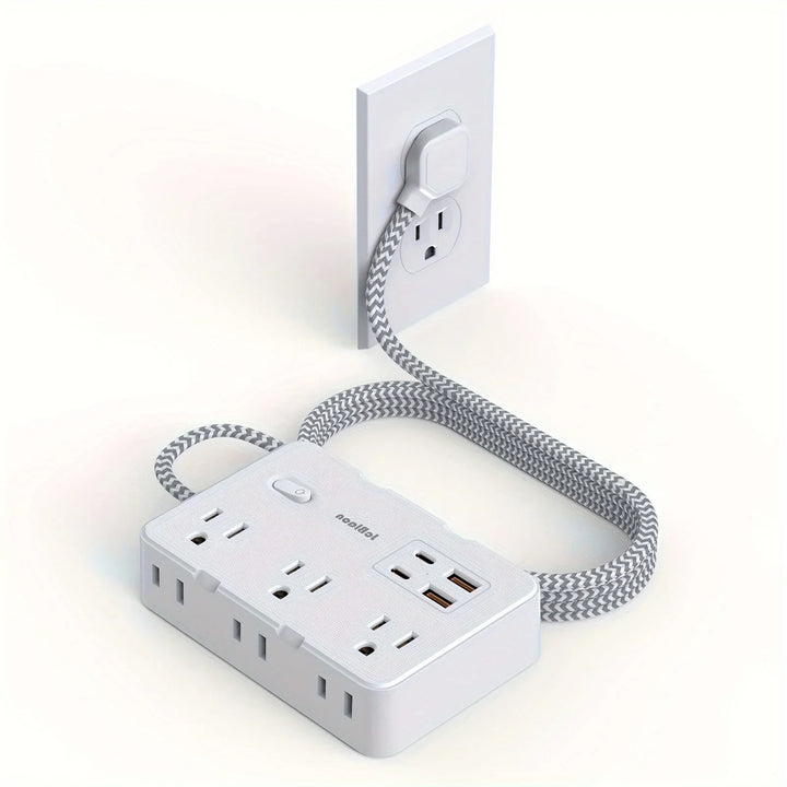 Smart Home-Steckdosenleiste mit USB-Schnellladefunktion | US-Stecker AC-Steckdose mit gewebtem Verlängerungskabel und Netzfilter | Karnz