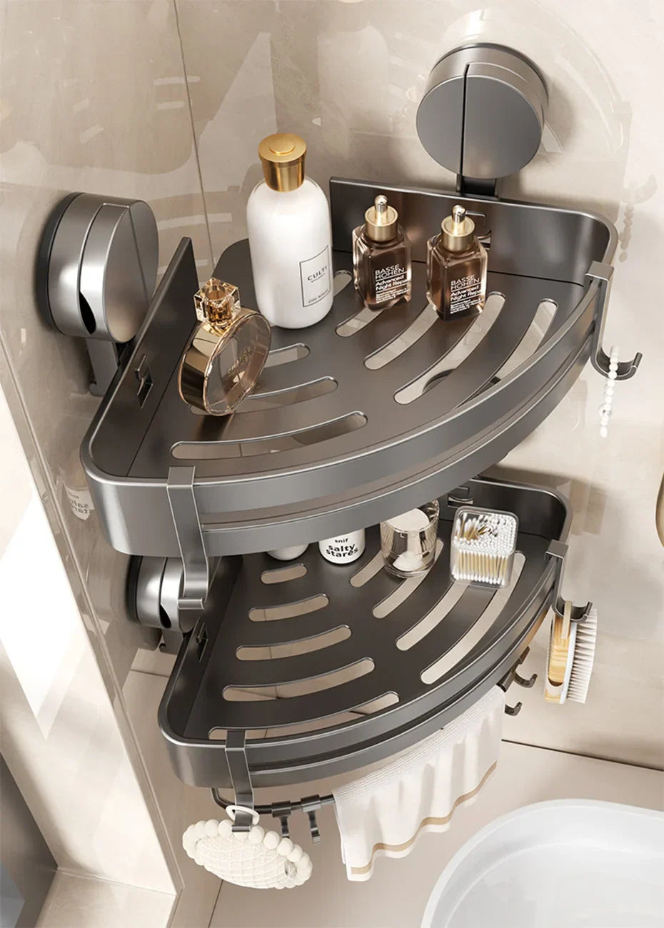 AquaGrip – Luxus Saugnapf Badregal ohne Bohren Karnz