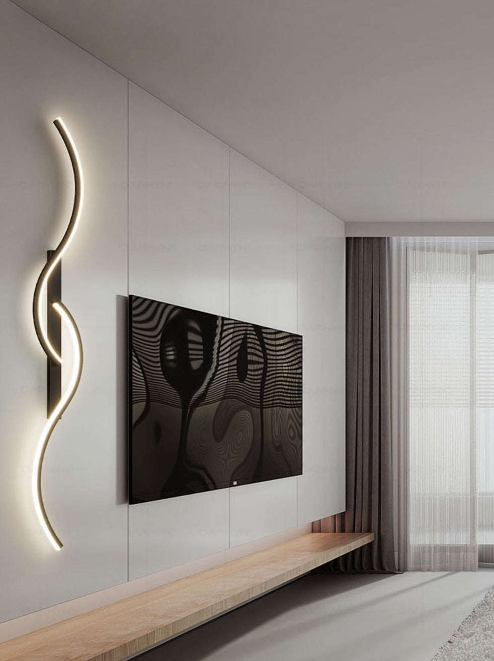 Moderne LED-Wandleuchte – Künstlerische Kombination der Formen