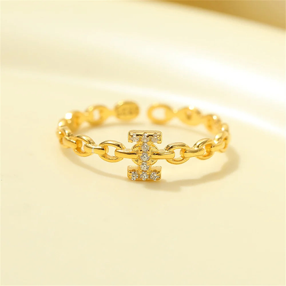Karnz | Zierlicher Diamant Buchstaben Initialring