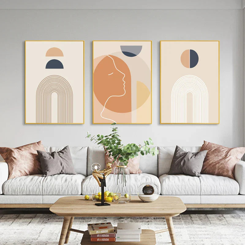 Minimalistische abstrakte Solargeometrie Wandkunst Fine Art Leinwanddrucke Bilder für Wohnzimmer Schlafzimmer, Home Office Kunstdekoration | Karnz