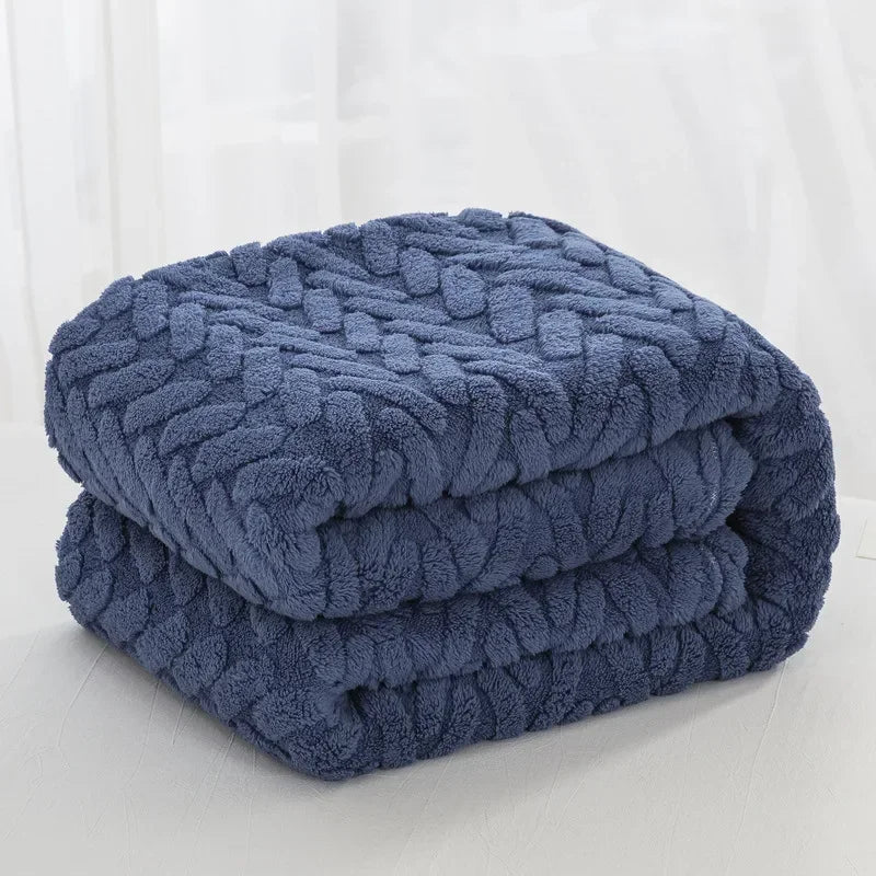 Karnz | Jacquard Fleece Decke CozyWeave | Einzelnes Layer & Doppelseitig | Weiche Tafu & Shu Baumwollfleece | Für Herbst & Winter
