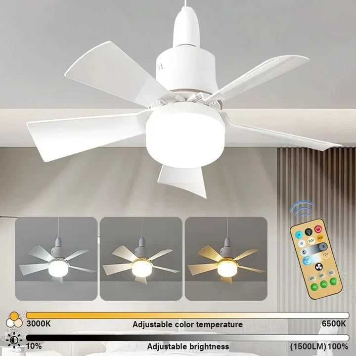Deckenventilator LED mit Fernbedienung – Dimmbare 30W, E27-Basis, modernes smartes drahtloses Ventilatorlicht für Schlafzimmer und Wohnzimmer | Karnz