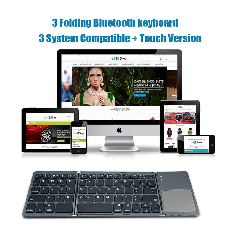 Drahtlos faltbare Bluetooth-Tastatur mit Touchpad – Kompakt, vielseitig und ultra-portabel | Karnz