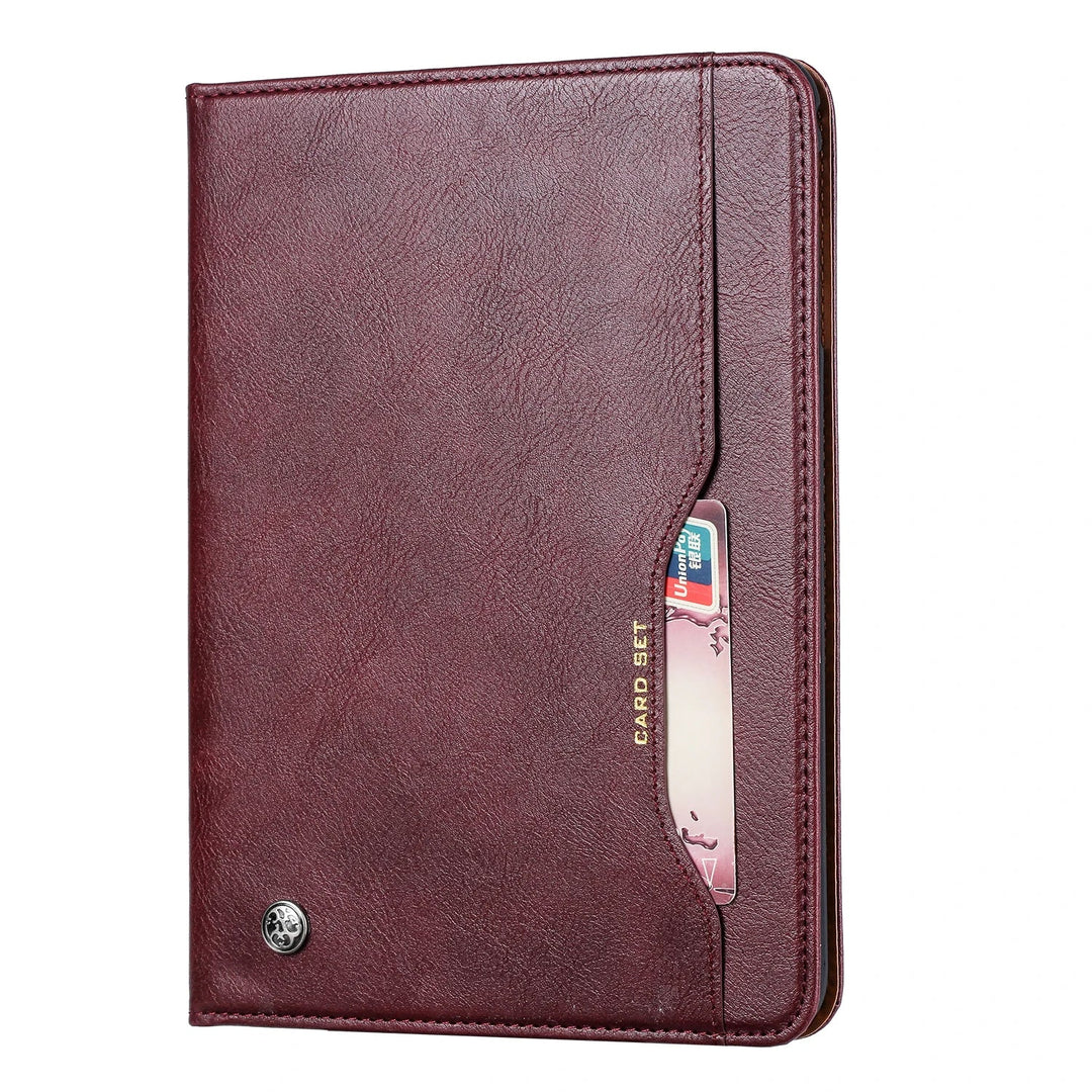 Leder Flip Case für iPad 9,7 (2017-2018), 10,2 (7. / 8. Gen), Air 2/3/4, Pro 9,7/10,5/11 - Wasserdicht, Stoßfest, Business Tablet Hülle