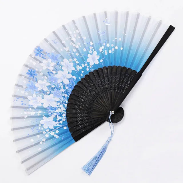 Traditioneller japanischer Stil Blumiger Handfächer | Karnz