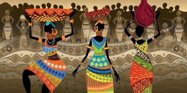 Karnz | Große Größen Abstrakte Afrikanische Frau Leinwandmalerei