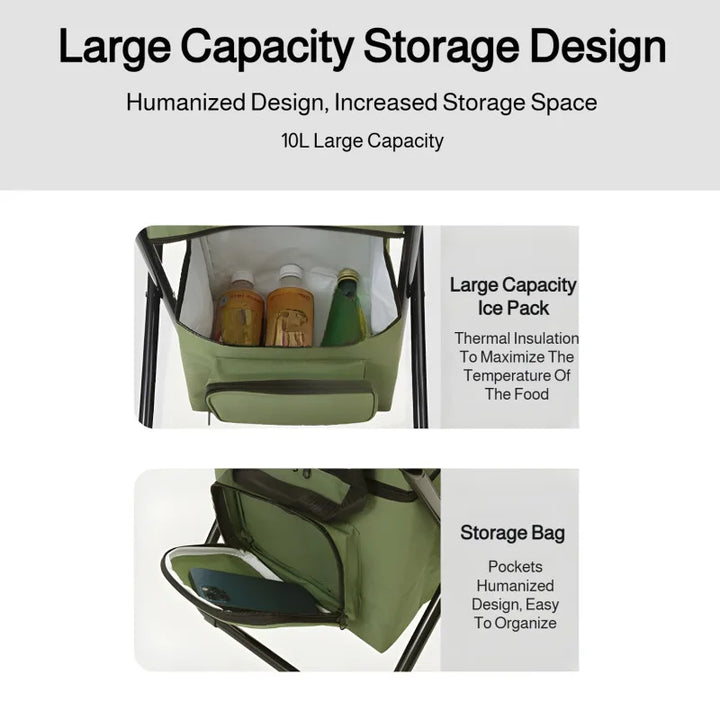 Eingebaute Kühltasche Tragbare Faltbare Outdoor-Hocker | Karnz