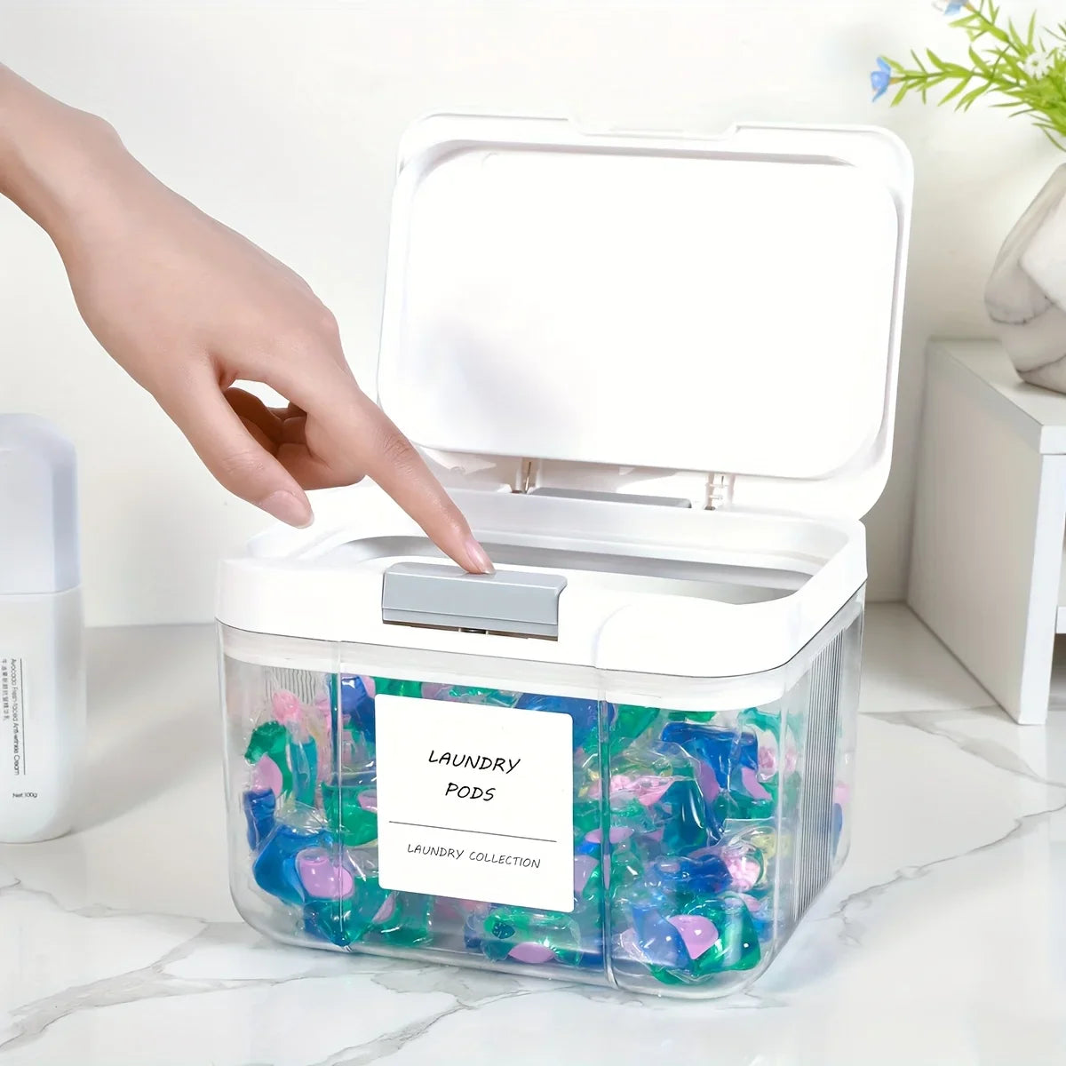 Waschmittel-Pods Aufbewahrungsbox mit Deckel | Karnz