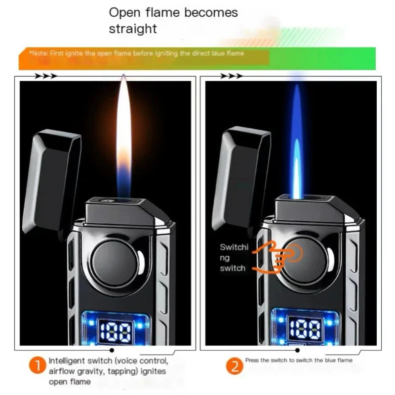 Sprachgesteuerter USB Farbiger Doppel-Flame Feuerzeug | Karnz