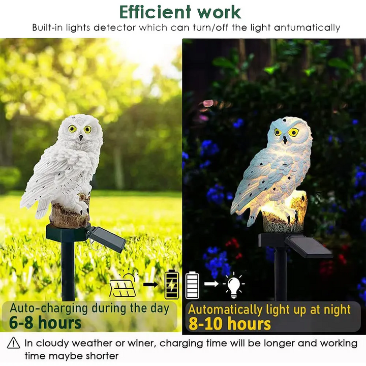 Umweltfreundliche Solar-Eule Gartenlampen (2er-Pack)
