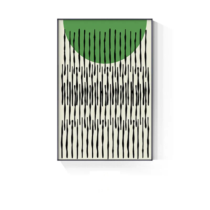 Abstract Grünes Geometrisches Linienkunst Wandkunst Fine Art Leinwanddrucke Bilder Für Modernes Apartment Wohnzimmer Home Office Kunst Dekor | Karnz