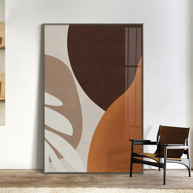 Moderne abstrakte erdige Töne geometrische Wandkunst Fine Art Leinwanddrucke Bilder für Wohnzimmer Esszimmer zeitgenössische Wohnkultur | Karnz