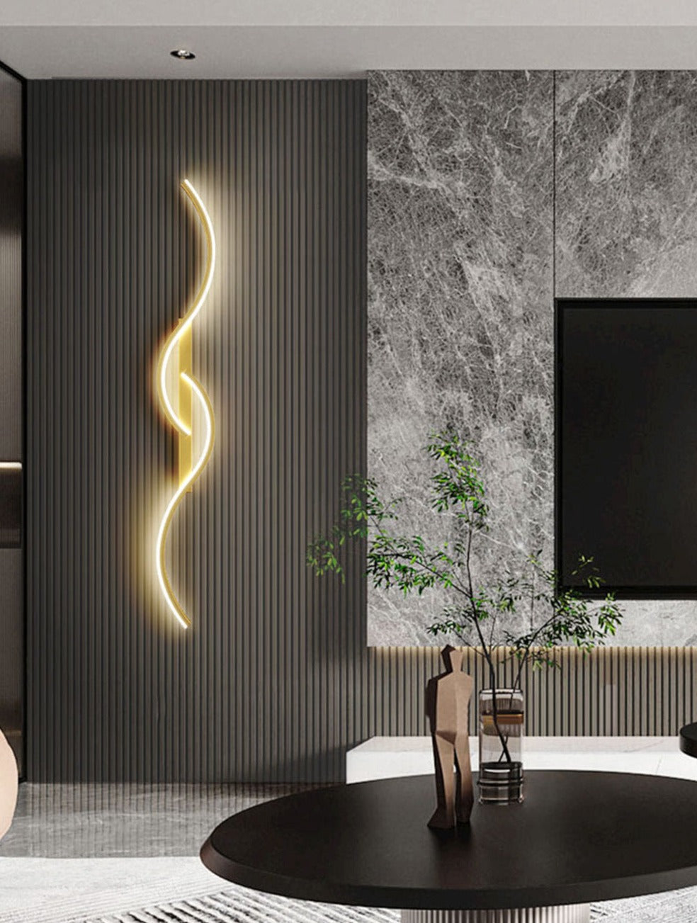 Moderne LED-Wandleuchte – Künstlerische Kombination der Formen