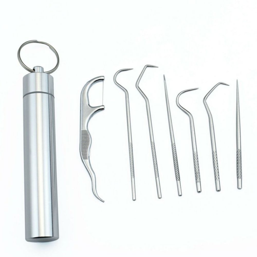7-teiliges Edelstahl Zahnstocher Set | Karnz
