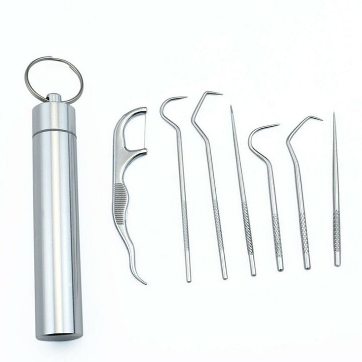 7-teiliges Edelstahl Zahnstocher Set | Karnz
