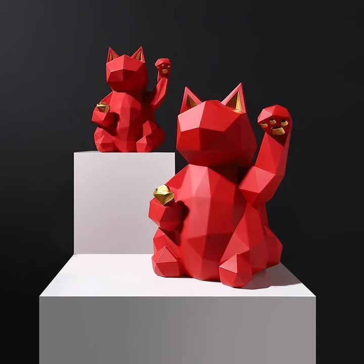 Nordic Minimalismus Geometrie Glückskatze Statuen | Karnz