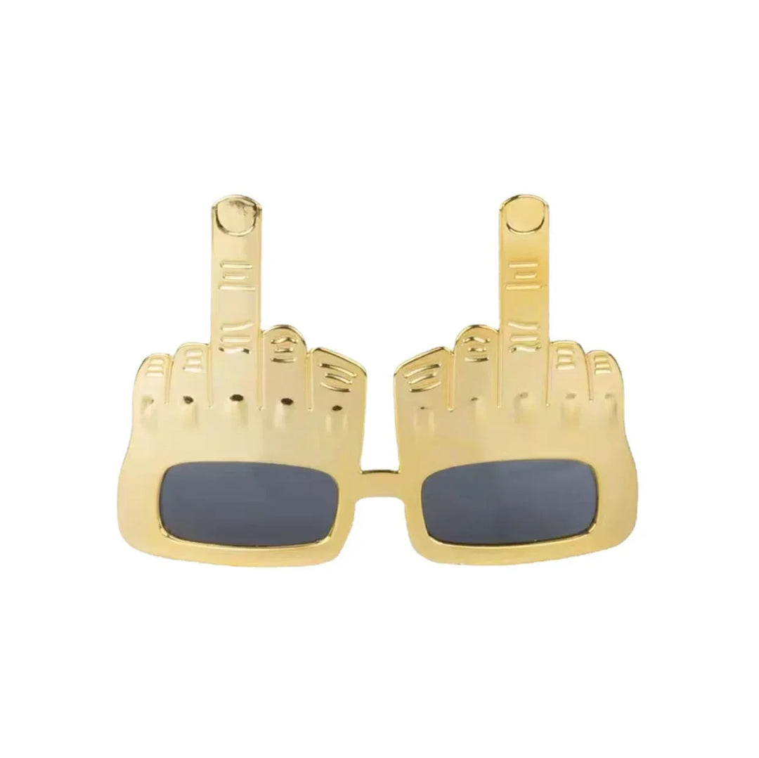 Bold Gold Mittel Finger Party Sonnenbrille | Karnz