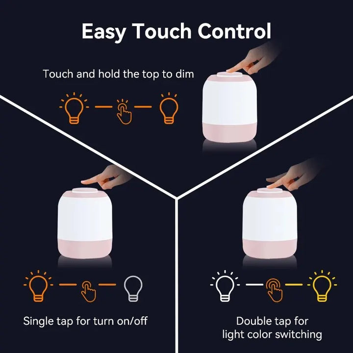Karnz | LUMINA TOUCH LED Tischlampe | Tragbar & Dimmbar | Touch-Steuerung | Für Schlafzimmer & Kinderzimmer