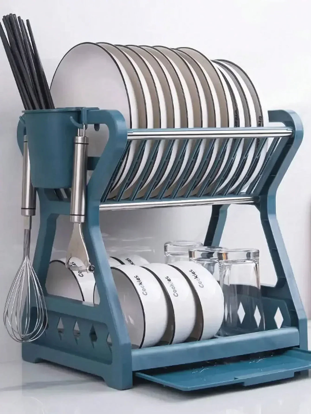 Faltbarer Geschirrorganizer – Praktischer Abtropfständer für Geschirr, Platzsparend und Einfach zu Reinigen, Perfekt für Moderne Küchen und Kleinen Raum | Karnz