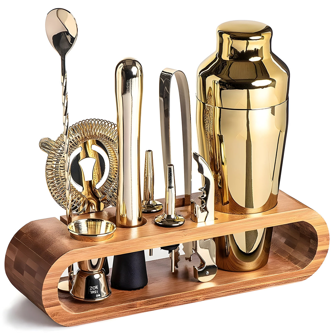 Cocktail-Shaker-Set aus Edelstahl – 10-teiliges Premium-Barkeeper-Set | Ideal für Mischgetränke und Partys | Karnz