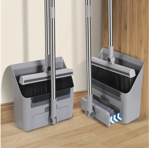 Karnz | Cleanuvo 3-in-1 Besen Set | Besen mit Bodenbürste & Stehaufflächen | Extra langer Griff & haarabweisend | Haushaltsreinigungsset
