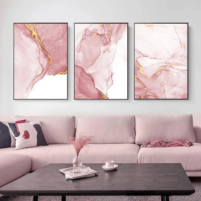 Rosa Flüssig Marmor Druck Wandkunst Fine Art Leinwanddrucke Bilder Für Wohnzimmer Schlafzimmer Boutique Hotel Raum Salon Kunst Dekor | Karnz