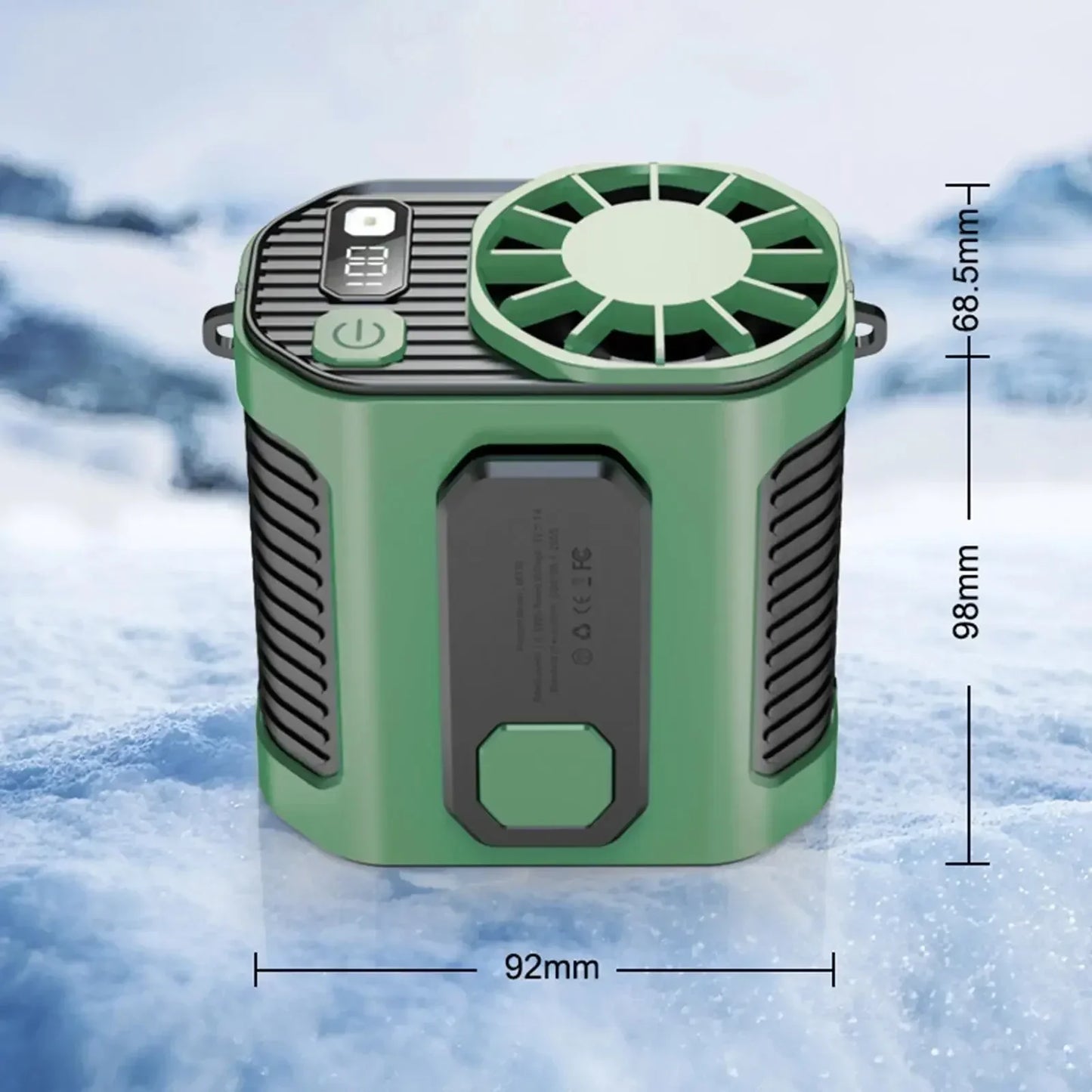 20000mAh Tragbarer Taillenventilator - Starker Wind Hängender Nackenventilator mit Powerbank und LED-Beleuchtung für Outdoor-Sport und Arbeit | Karnz