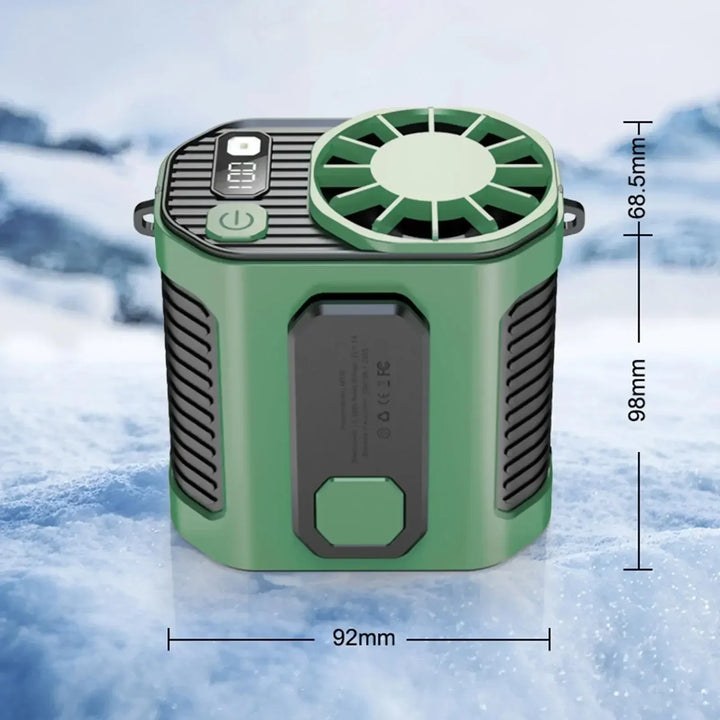20000mAh Tragbarer Taillenventilator - Starker Wind Hängender Nackenventilator mit Powerbank und LED-Beleuchtung für Outdoor-Sport und Arbeit | Karnz