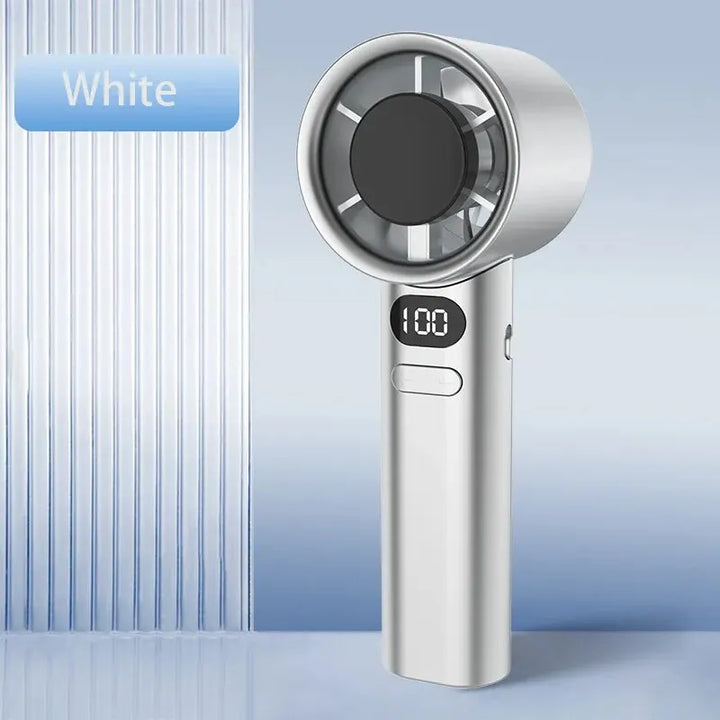 Tragbarer Mini bladeless Handventilator – USB wiederaufladbarer tragbarer persönlicher Ventilator mit 120-Geschwindigkeit Hochgeschwindigkeitsluftstrom, elektrischer Kühventilator | Karnz