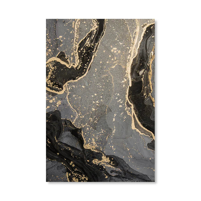 Abstrakte Schwarze Graue Goldene Flüssige Marmorprint Wandkunst Feine Kunst Leinwanddrucke Bilder Für Moderne Wohnung Wohnzimmer Home Office Dekor | Karnz