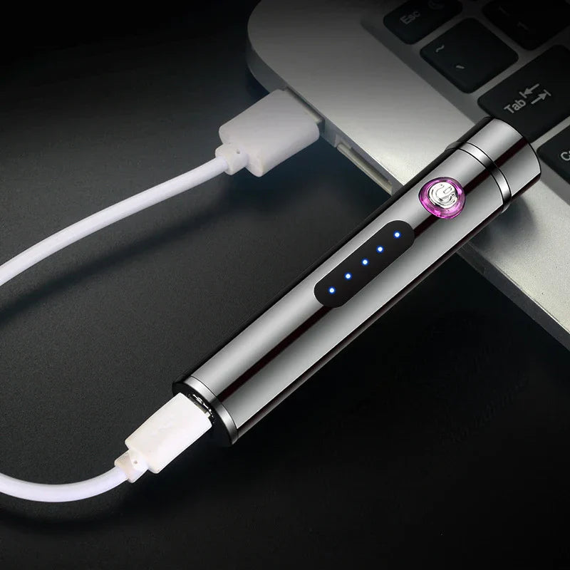 Karnz | Voltrino Zylinder USB-Feuerzeug | Doppelbogen-Technologie | Wiederaufladbar & winddicht | Edelmetallgehäuse für Männer