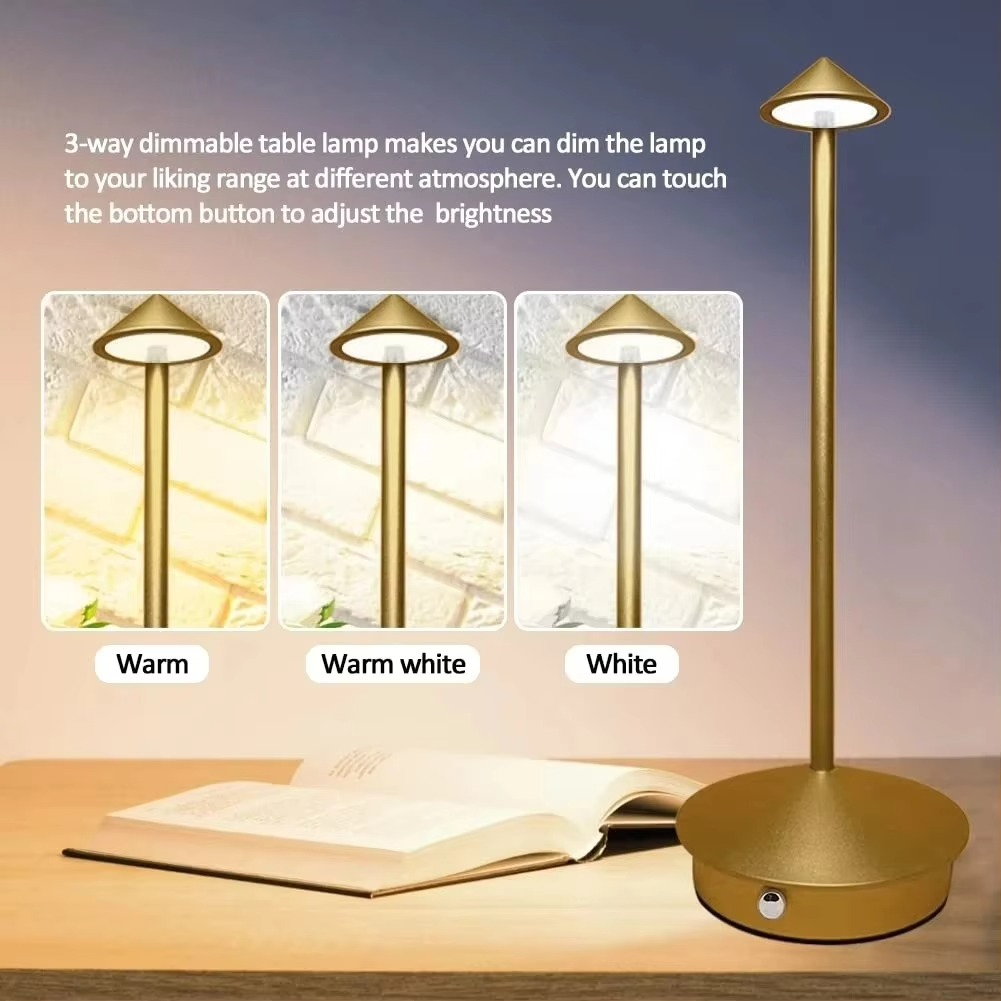 Wiederaufladbare LED-Schreibtischlampe mit Touch-Steuerung und 3 Lichtmodi