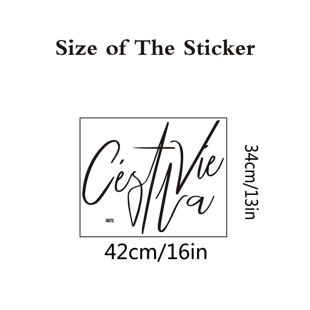 Französisches Leben Inspirierendes Zitat Wandaufkleber Abnehmbarer Peel and Stick Vinyl Wandtattoo Für Wohnzimmer Kreatives DIY Wohnkultur | Karnz
