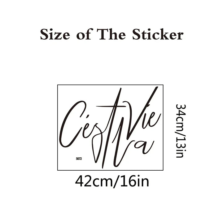 Französisches Leben Inspirierendes Zitat Wandaufkleber Abnehmbarer Peel and Stick Vinyl Wandtattoo Für Wohnzimmer Kreatives DIY Wohnkultur | Karnz