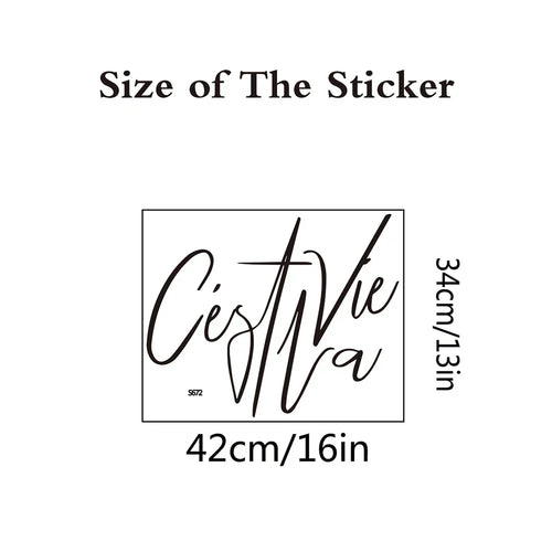 Französisches Leben Inspirierendes Zitat Wandaufkleber Abnehmbarer Peel and Stick Vinyl Wandtattoo Für Wohnzimmer Kreatives DIY Wohnkultur | Karnz