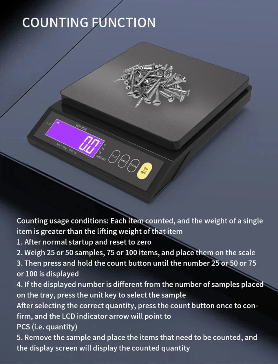 Karnz | 5 kg/0,1 g und 10 kg/1 g digitale elektronische Küchenwaage, LCD-Display, voll wasserdichtes Edelstahl-Waagetool zum Backen