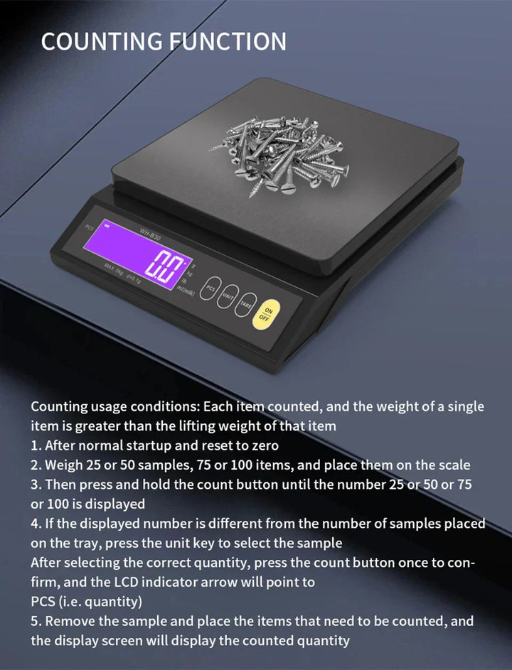 Karnz | 5 kg/0,1 g und 10 kg/1 g digitale elektronische Küchenwaage, LCD-Display, voll wasserdichtes Edelstahl-Waagetool zum Backen