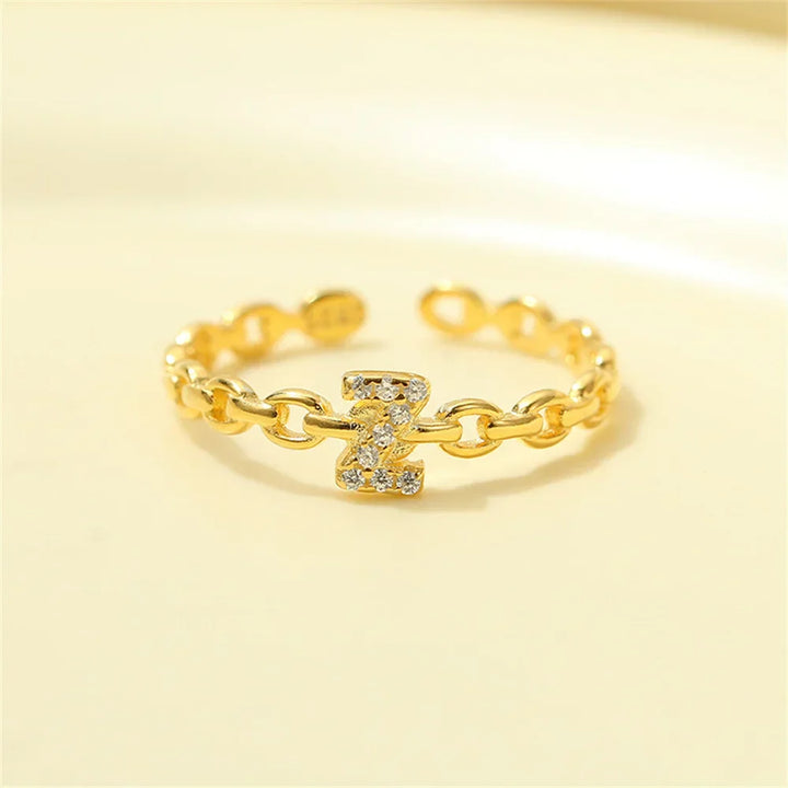 Karnz | Zierlicher Diamant Buchstaben Initialring