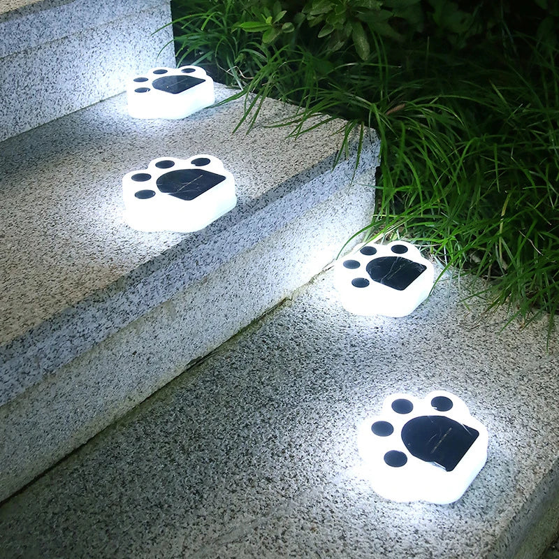 Solar LED Pfotenleuchten für Garten und Weg - Niedliche Solar-Dekoleuchten zur Wegbeleuchtung, ideal für Haustierliebhaber und Outdoor-Deko | Karnz