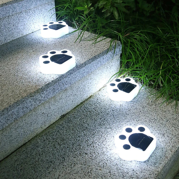 Solar LED Pfotenleuchten für Garten und Weg - Niedliche Solar-Dekoleuchten zur Wegbeleuchtung, ideal für Haustierliebhaber und Outdoor-Deko | Karnz