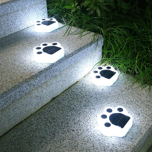 Solar LED Pfotenleuchten für Garten und Weg - Niedliche Solar-Dekoleuchten zur Wegbeleuchtung, ideal für Haustierliebhaber und Outdoor-Deko | Karnz
