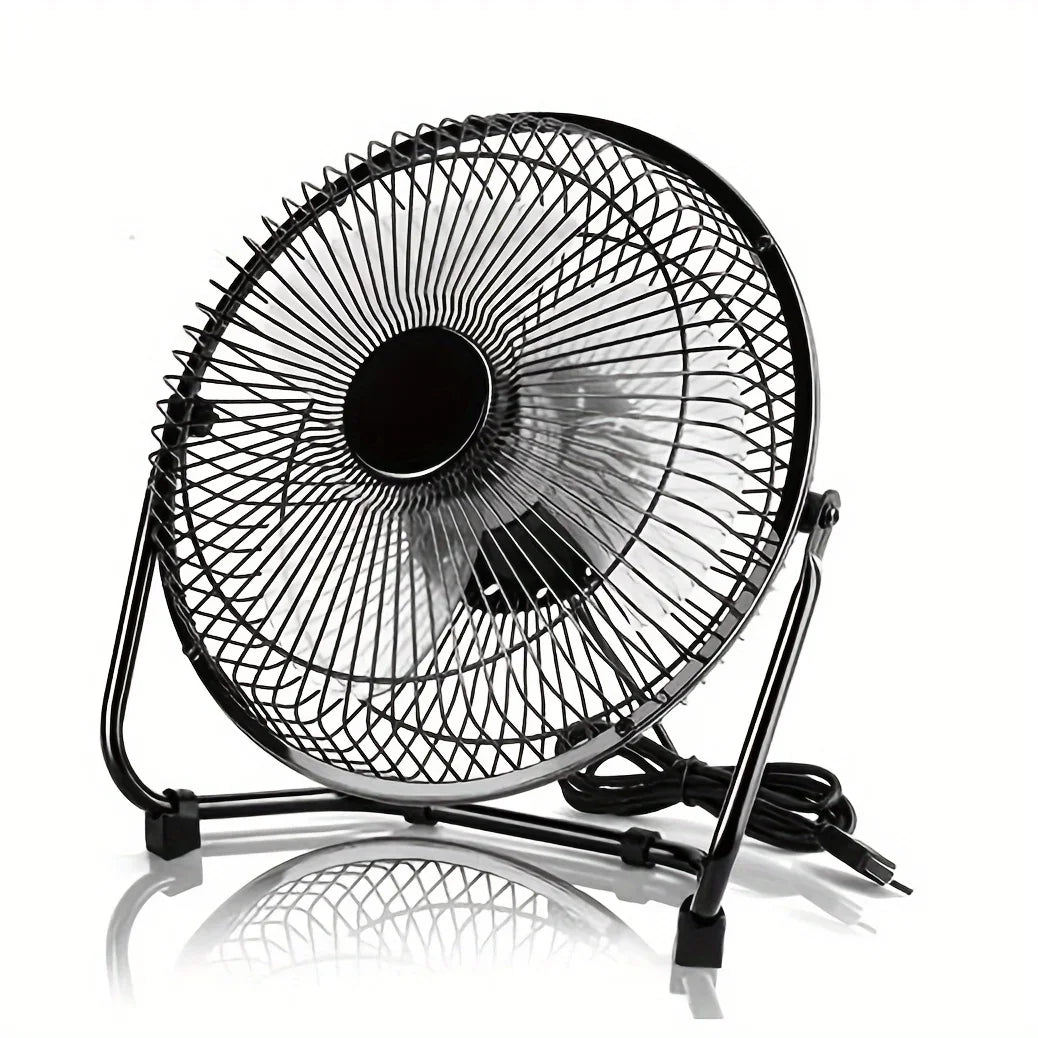 4/6/8 Zoll Desktop Tragbarer USB Elektrischer Ventilator – 2-Geschwindigkeits Verstellbarer Mini Tischventilator mit 4 Flügeln & 360° Drehung für Starken Luftstrom | Karnz