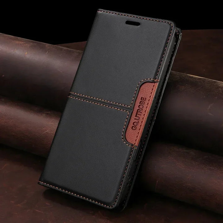 Sandsberg | RFID Leder iPhone 16/15 Magnetische Klapphülle Geldbörse Case