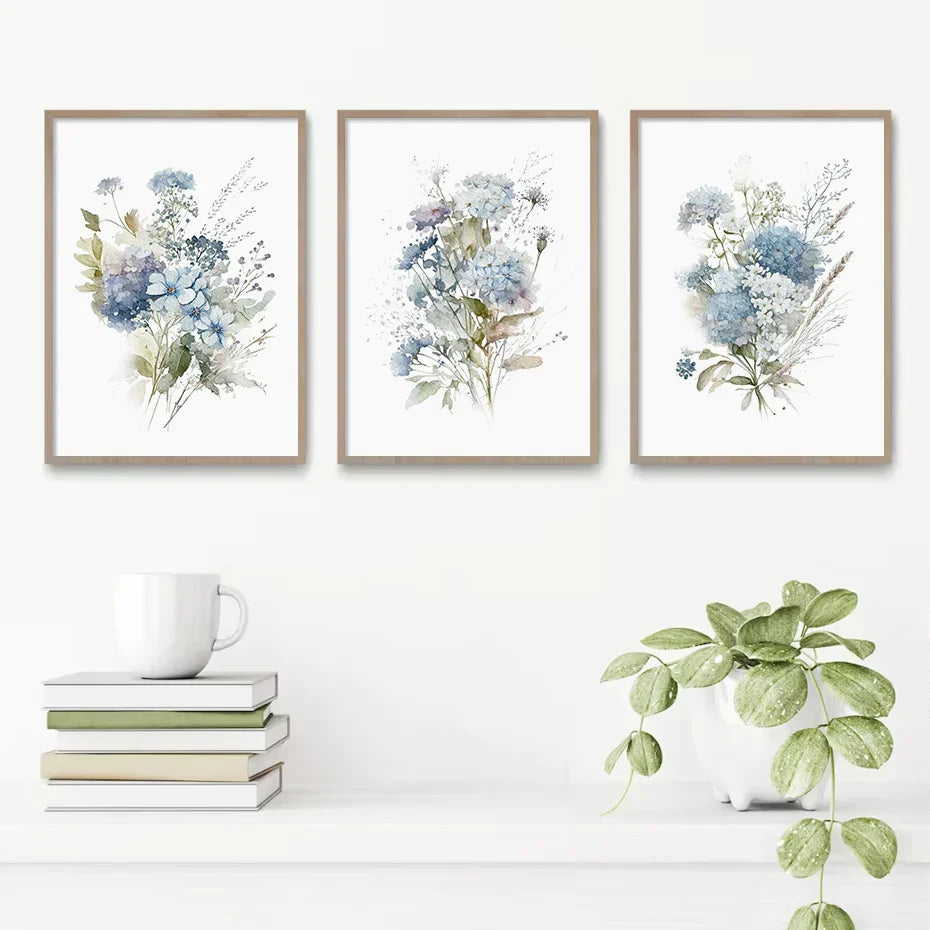 Minimalistische Wilde Wiesenblumen Aquarell Wandkunst Fein Kunst Leinwanddrucke Botanische Poster Bilder Für Wohnzimmer Wohnkultur | Karnz