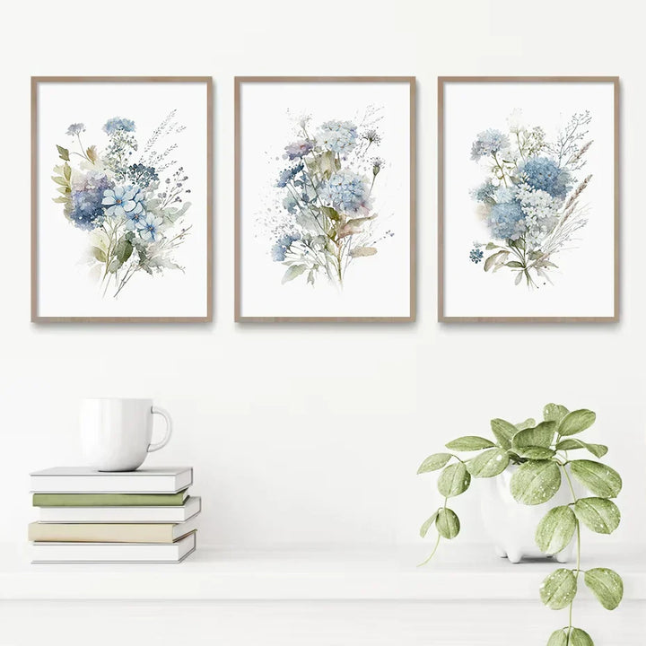Minimalistische Wilde Wiesenblumen Aquarell Wandkunst Fein Kunst Leinwanddrucke Botanische Poster Bilder Für Wohnzimmer Wohnkultur | Karnz